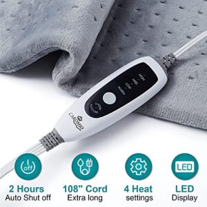 Heating Pad for Back Pain Relief, CAROMIO 33"x17" Extra Large Electric Heating Pads for Cramps Neck and Shoulders, Moist & Dry Heat Therapy,2H Auto Off,4 Temperature Settings,Machine Washable