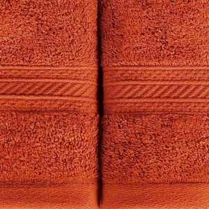 SUPERIOR Long Staple Combed Cotton 8-Piece Solid Towel Set, Washcloths 13” x 13”, Hand Towels 16” x 30”, Bath Towels 27” x 54”, Sandstone