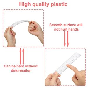 Pletpet 2 Pack 6 inch Clear Plastic Ruler Straight Shatterproof Rulers Transparent Rulers for Student School Office Supply Ruler (Clear)