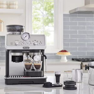 De’Longhi La Specialista Arte EC9155MB, Espresso Machine with Grinder, Bean to Cup Coffee & Cappuccino Maker with Professional Steamer, My Latte Art Milk Frother,Barista SS Kit Included, 1450W, Metal