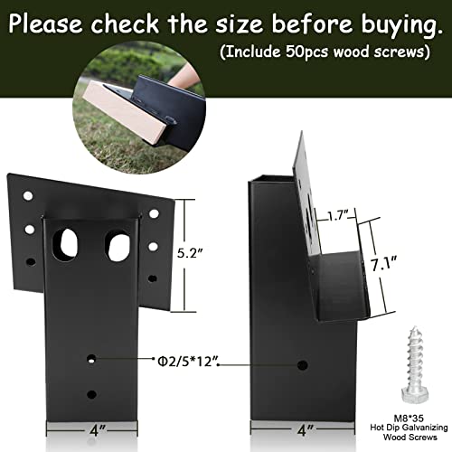 Outdoor Multi-Use Outdoor 4x4 Compound Angle Brackets Platform Bracket for Deer Stand Hunting Blinds Shooting Shack (Set of 4)