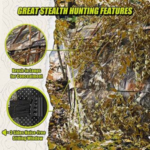 TIDEWE Hunting Blind See Through with Carrying Bag, 2-3 Person Pop Up Ground Blinds 270 Degree, Portable Durable Hunting Tent for Deer & Turkey Hunting (Camouflage)