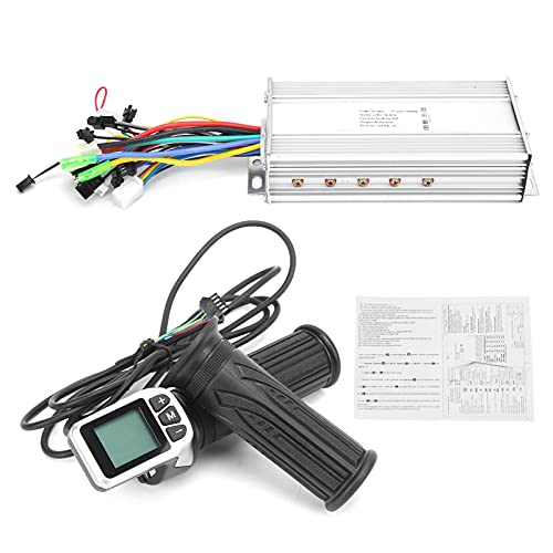 36V/48V 1000W Brushless Motor Controller & Twist Throttle Combo, 124DX LCD Throttle E-Bike Controller Set for Electric Scooter