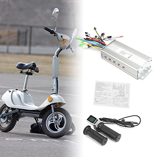 36V/48V 1000W Brushless Motor Controller & Twist Throttle Combo, 124DX LCD Throttle E-Bike Controller Set for Electric Scooter