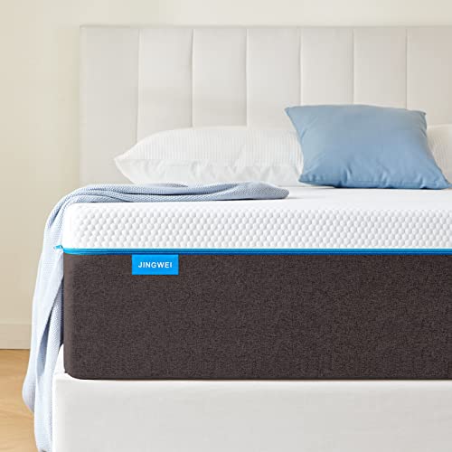 JINGWEI Queen Size Mattress, 12 inch Cooling-Gel Memory Foam Mattress Bed in a Box, Breathable Bed Mattress, 60" * 80"