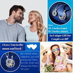 UNIQULAR Couples Necklace, Best Friend Friendship Matching Necklaces for BFF Girls Gifts Him Her Couple, Sun Moon Necklaces (Silver)