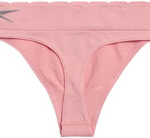 Reebok Women's Underwear - Seamless Thong (3 Pack), Size X-Large, Black/Rose Pink/Cream Pink