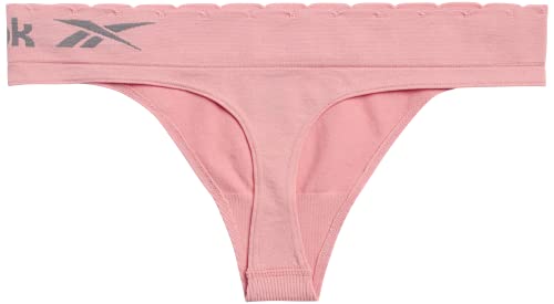 Reebok Women's Underwear - Seamless Thong (3 Pack), Size X-Large, Black/Rose Pink/Cream Pink