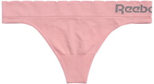 Reebok Women's Underwear - Seamless Thong (3 Pack), Size X-Large, Black/Rose Pink/Cream Pink