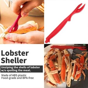 Luvan 33 Pcs Crab Crackers and Tools Set with 4 Crab leg Crackers, 4 Crab Forks, 4 Lobster Shellers, 4 Butter Warmers, 1 Seafood Scissors, 14 Tealight Candles and 2 Crab Grabbers - Seafood Tools Set