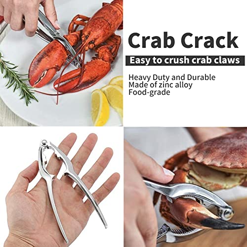 Luvan 33 Pcs Crab Crackers and Tools Set with 4 Crab leg Crackers, 4 Crab Forks, 4 Lobster Shellers, 4 Butter Warmers, 1 Seafood Scissors, 14 Tealight Candles and 2 Crab Grabbers - Seafood Tools Set