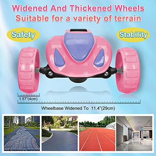 3 Wheel Scooter for Kids, Toddler Scooter with Bluetooth Music Speaker Steam Sprayer LED Lights Aluminum Alloy T-Bar, Folding 3 Wheel Scooter for Boys Girls Ages 3-10 (Pink)