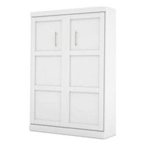 pemberly row puq easy-lift dual piston full size murphy wall bed in white