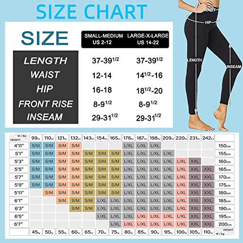 3 Pack Leggings for Women Butt Lift High Waisted Tummy Control No See-Through Yoga Pants Workout Leggings (3 Pack Black/Black/Black, Large-X-Large)