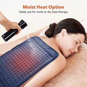 Heating Pad, Toberto Electric Heating pad for Back Pain Relief Muscle Cramps Ultra Soft 12"x24" Large Heated Pad with 6 Heat Settings 4 Timer Auto Shut Off Navy Blue