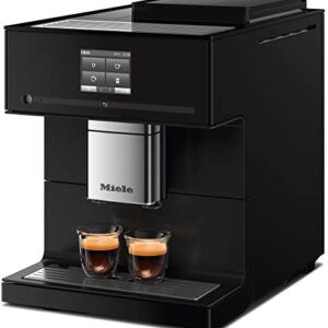 Miele NEW CM 7750 CoffeeSelect Automatic Wifi Coffee Maker & Espresso Machine Combo, 2.2 liter Obsidian Black - Grinder, Milk Frother, Cup Warmer, Glass Milk Container, Select From Multiple Beans