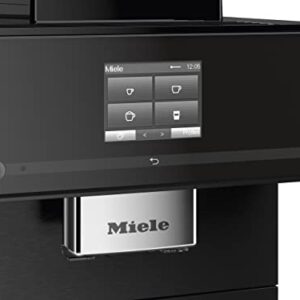 Miele NEW CM 7750 CoffeeSelect Automatic Wifi Coffee Maker & Espresso Machine Combo, 2.2 liter Obsidian Black - Grinder, Milk Frother, Cup Warmer, Glass Milk Container, Select From Multiple Beans