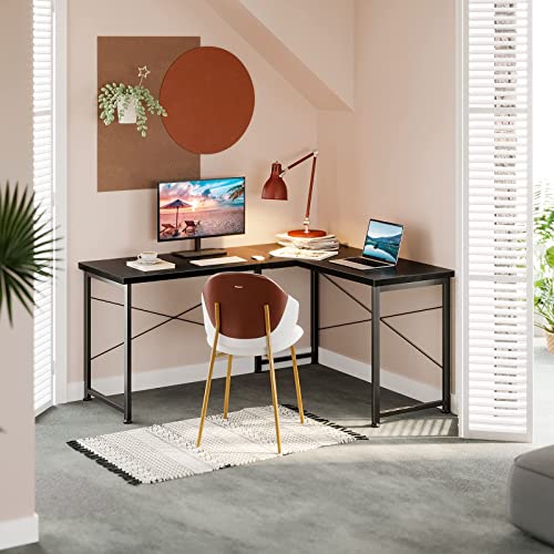 Coleshome 61" L Shaped Desk Computer Desk, L Desk Computer Corner Desk for Home Office Gaming Writing Workstation, Space-Saving, Easy to Assemble