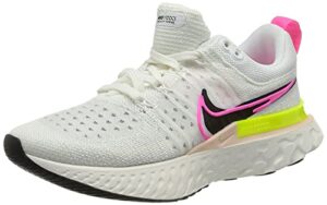 nike womens react infinity run fk 2 running trainers dj5396 sneakers shoes (uk 6.5 us 9 eu 40.5, white black sail pink blast 100)