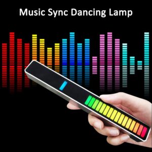 YUZGCZ RGB Rechargeable Sound Control Light,Voice-Activated Pickup Music Rhythm Lights,Creative Colorful LED Ambient Light,with 8 Modes Music Sync 32Bit Audio Spectrum Light for Car,Gaming(2 Packs)