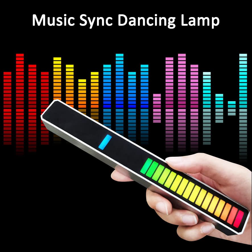 YUZGCZ RGB Rechargeable Sound Control Light,Voice-Activated Pickup Music Rhythm Lights,Creative Colorful LED Ambient Light,with 8 Modes Music Sync 32Bit Audio Spectrum Light for Car,Gaming(2 Packs)