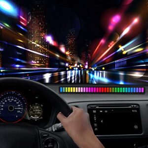 YUZGCZ RGB Rechargeable Sound Control Light,Voice-Activated Pickup Music Rhythm Lights,Creative Colorful LED Ambient Light,with 8 Modes Music Sync 32Bit Audio Spectrum Light for Car,Gaming(2 Packs)