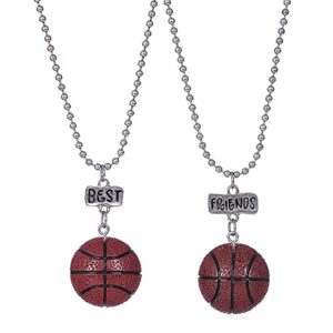bff best friends necklace for women men sport ball basketball friendship necklace pendant 2 girls graduation gift jewelry