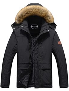 moerdeng men's winter snow coat warm ski jacket waterproof hooded work outerwear