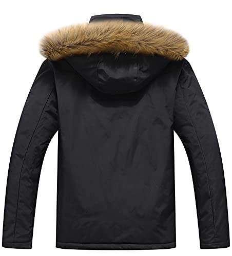 MOERDENG Men's Winter Snow Coat Warm Ski Jacket Waterproof Hooded Work Outerwear