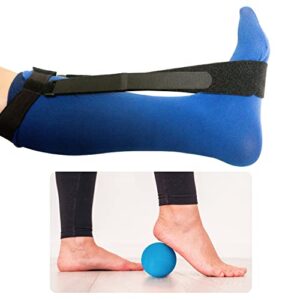 dr. moe’s plantar fasciitis pain relief kit – night splint with lacrosse massage ball combo. therapy ball for myofascial release, trigger points. designed by a physical therapist. (large)