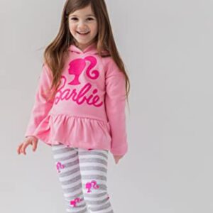 Barbie Little Girls Peplum Fleece Hoodie & Peplum Leggings Pink 7-8