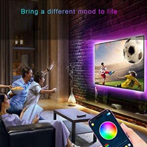 KANTUTOE LED Lights for TV, 16.4ft TV LED Lights for 45-75 Inch, RGB TV Lights Backlight Behind, Music Sync Bluetooth APP and Remote Control TV LED Strip Lights USB Powered for Bedroom/Gaming