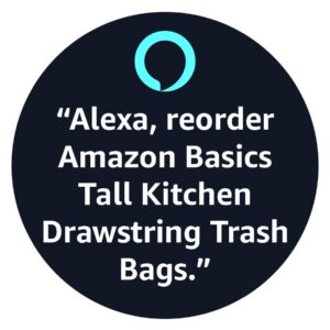 Amazon Basics Tall Kitchen Drawstring Trash Bags, 13 Gallon, Unscented, 45 Count (Previously Solimo), White