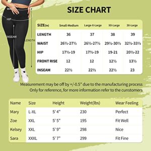 NexiEpoch Leggings for Women Plus Size-High Waisted L-XL-3XL Tummy Control Soft Capri Yoga Pants for Workout Running