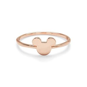 pura vida rose gold disney mickey mouse delicate ring - brass base band, stackable accessory - size 7