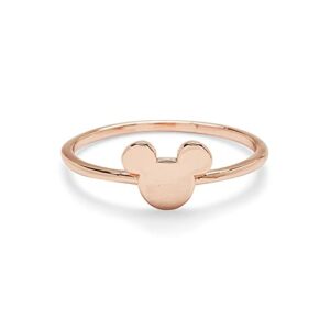 Pura Vida Rose Gold Disney Mickey Mouse Delicate Ring - Brass Base Band, Stackable Accessory - Size 7