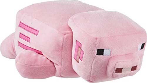 Mattel Minecraft Plush Pig 12-Inch Stuffed Animal Figure, Floppy Soft Doll Inspired by Video Game Character, Collectible Toy