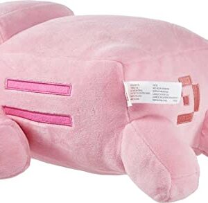 Mattel Minecraft Plush Pig 12-Inch Stuffed Animal Figure, Floppy Soft Doll Inspired by Video Game Character, Collectible Toy