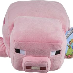 Mattel Minecraft Plush Pig 12-Inch Stuffed Animal Figure, Floppy Soft Doll Inspired by Video Game Character, Collectible Toy