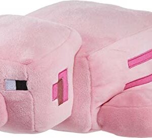 Mattel Minecraft Plush Pig 12-Inch Stuffed Animal Figure, Floppy Soft Doll Inspired by Video Game Character, Collectible Toy