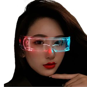 CLZFXS Led Glasses Light Up Glasses Led Visor Glasses 7 colors and 5 modes, Luminous Glasses for Halloween Cosplay Party Bar (Futuristic)