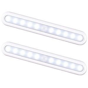 11inch Motion Sensor Light Indoor, STAR-SPANGLED Stick on Lights Battery Powered, Closet Lights Motion Activated Operated, LED Night Stair Lights for Under Cabinet, Hallway, Kitchen(Cool White, 2Pack)