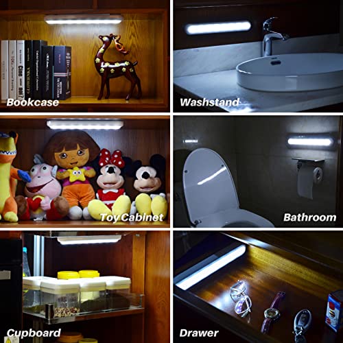 11inch Motion Sensor Light Indoor, STAR-SPANGLED Stick on Lights Battery Powered, Closet Lights Motion Activated Operated, LED Night Stair Lights for Under Cabinet, Hallway, Kitchen(Cool White, 2Pack)