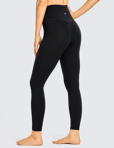 CRZ YOGA Women's Brushed Naked Feeling Yoga Leggings 25" - High Waisted Athletic Workout Leggings Yoga Pants Black Medium