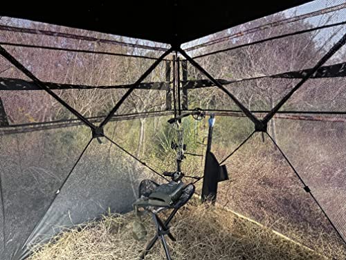 XProudeer Hunting Blind See Through Ground Blinds with 270 Degree,2-3 Person Pop Up Portable Hunting Blinds with Chair,Camouflage Hunting Tent for Deer & Turkey Hunting