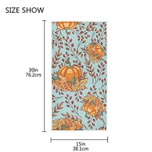 Autumn Pumpkin Leaves Soft Hand Towels for Bathroom 30X15,Decorative Fall Seasonal Vegetables Kitchen Dish Fingertip Towels Washcloth for Guest Gift Home Family