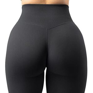 SUUKSESS Women Seamless Butt Lifting Leggings High Waisted Workout Yoga Pants (Black, M)