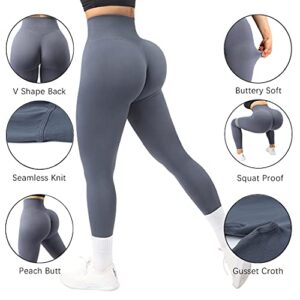 SUUKSESS Women Seamless Butt Lifting Leggings High Waisted Workout Yoga Pants (Black, M)