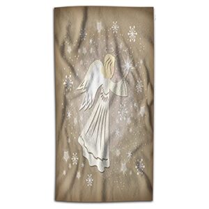 wondertify angel hand towel heaven shine light wings star hand towels for bathroom, hand & face washcloths white 15x30 inches