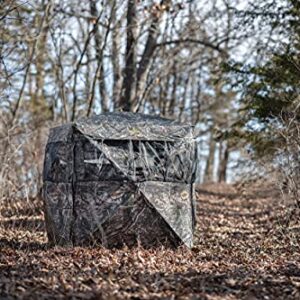 Browning Eclipse Tent Hunting Blind Featuring 360 Degree Windows with Silent Open, Durable Fiberglass Poles, Gear Pockets, and Brush Loops for Extra Concealment, Mossy Oak Country DNA